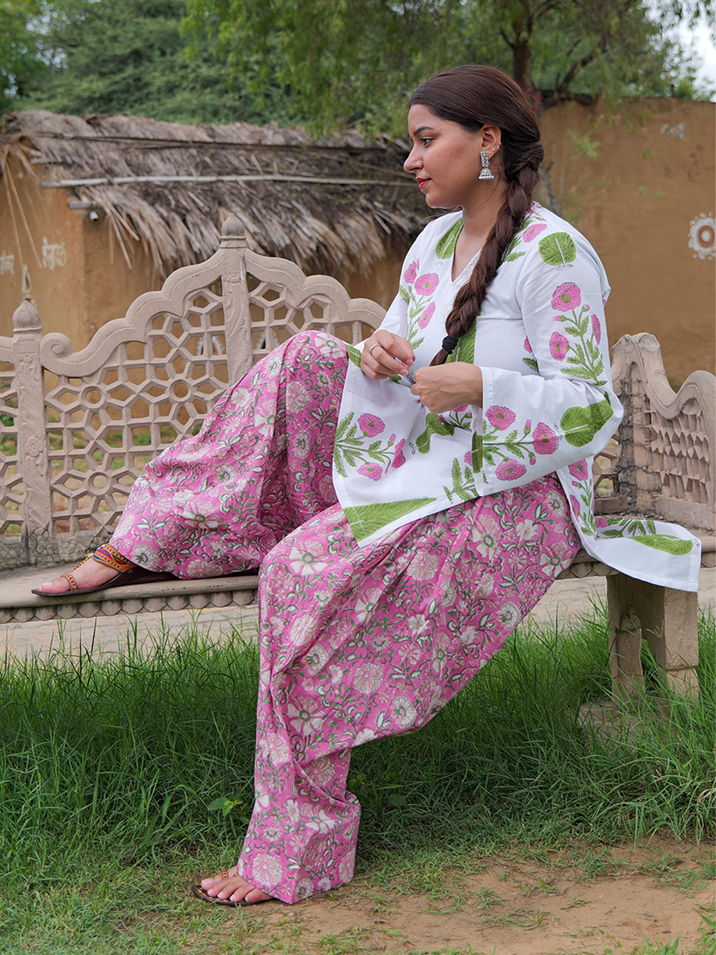 Pink blossom farshi set