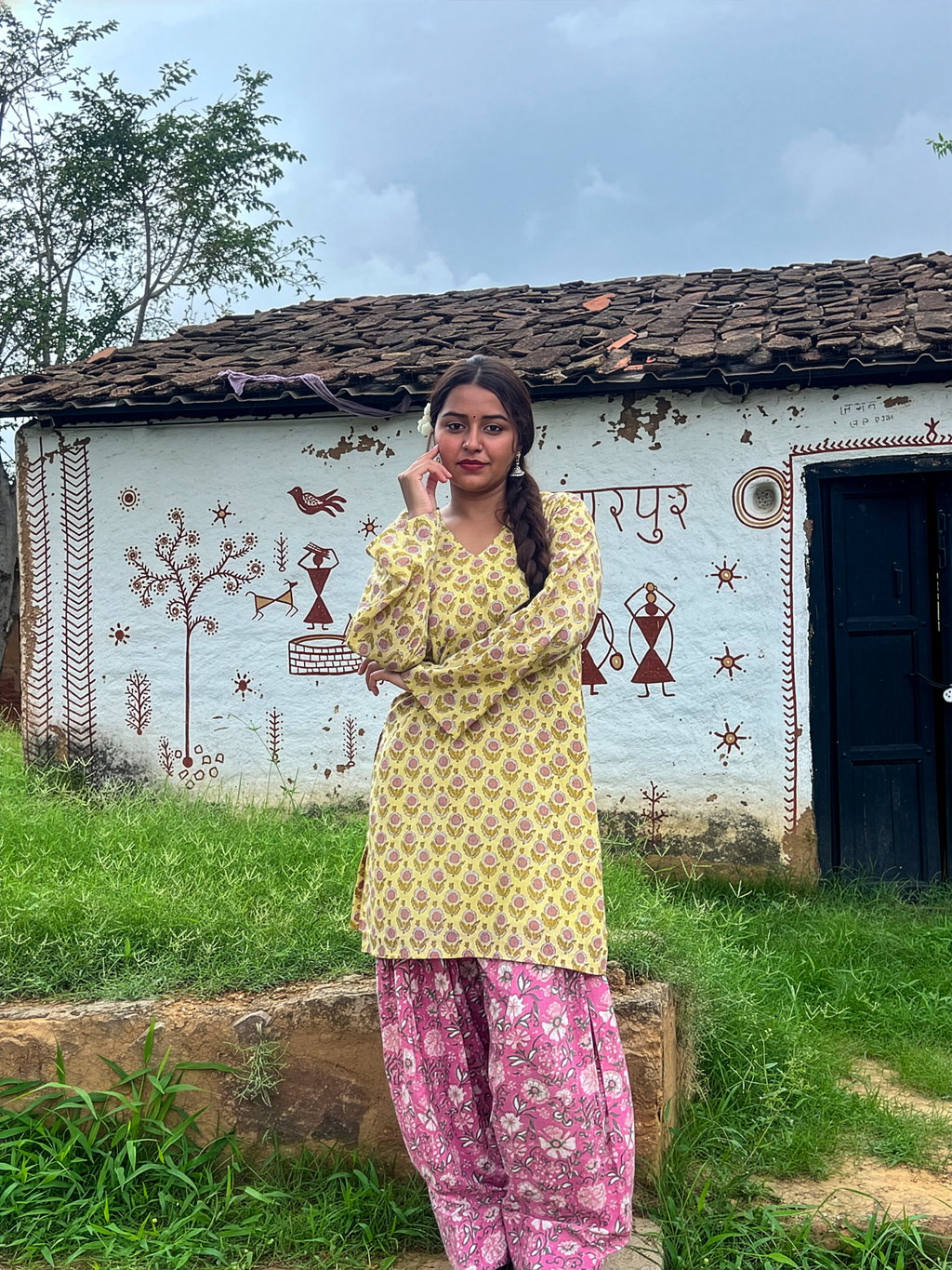 Mustard Pink Farshi Suit Set