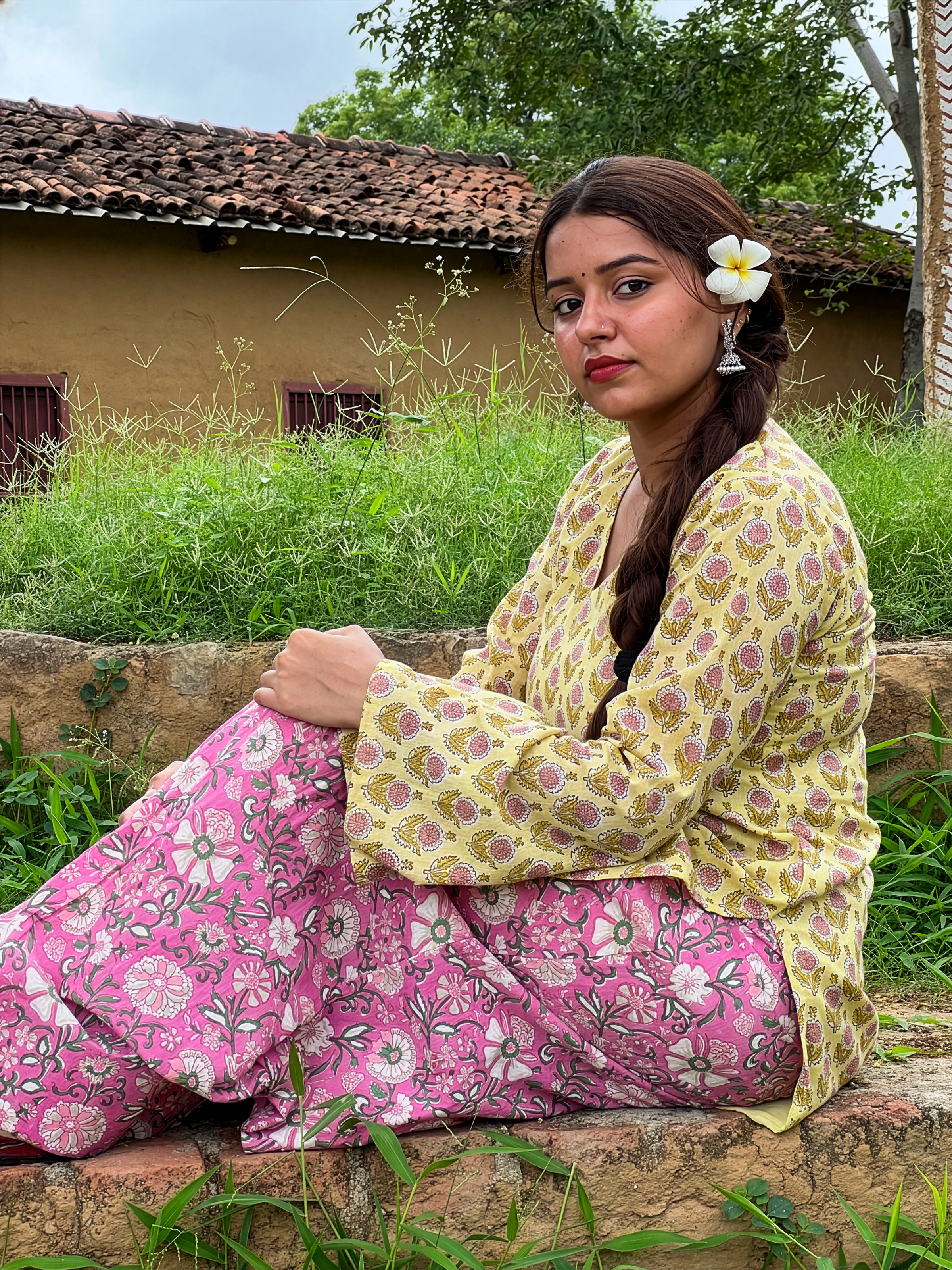 Mustard Pink Farshi Suit Set