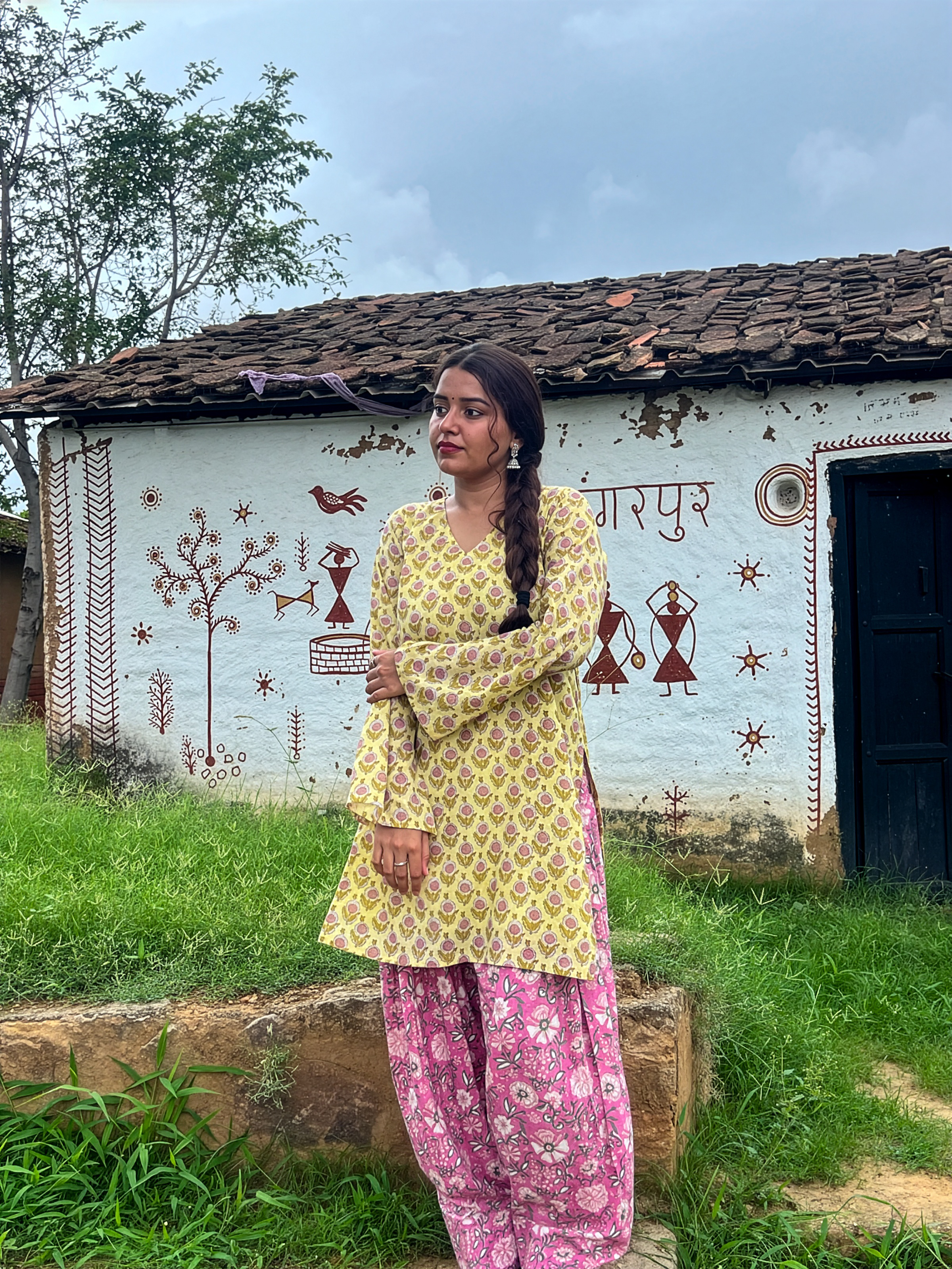 Mustard Pink Farshi Suit Set