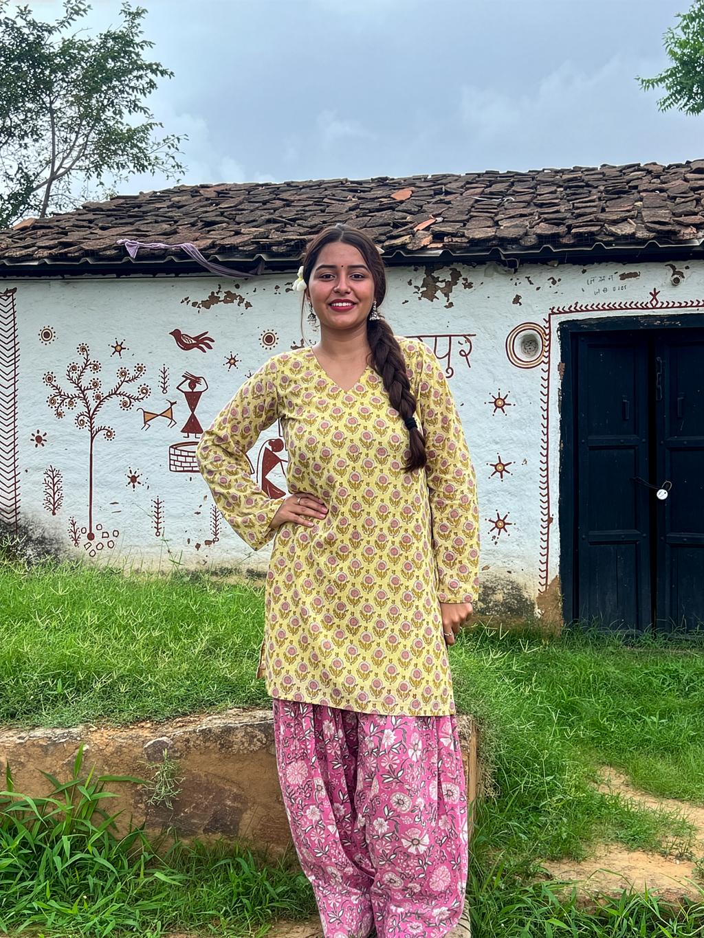 Mustard Pink Farshi Suit Set